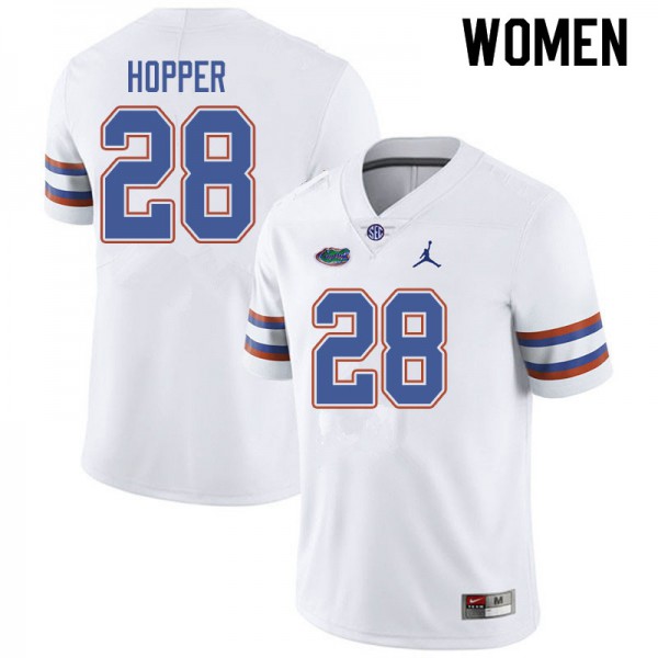 Jordan Brand Women #28 Ty'Ron Hopper Florida Gators College Football Jerseys White